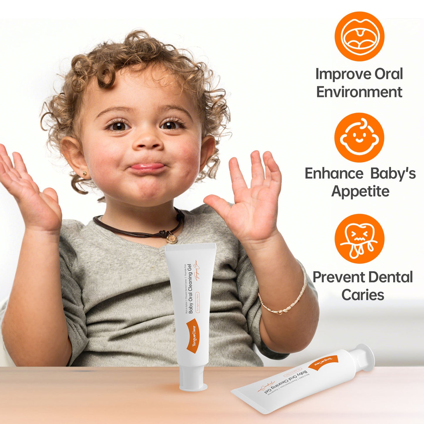 Tongueclear Baby/Newborn/Kid Oral Mucosa Gel For Cleaning Teeth, Soothing Gums And Cleansing Mouth