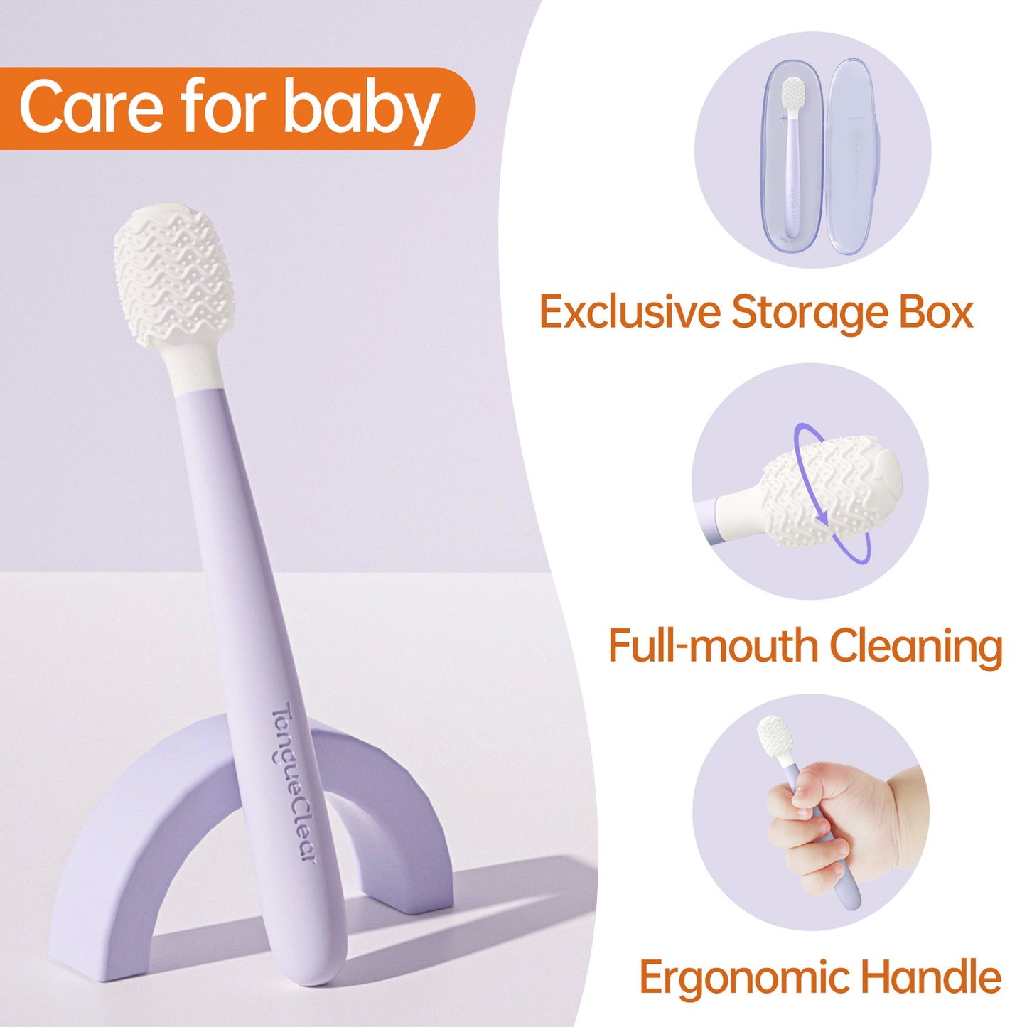 Tongueclear Baby Airbag Oral Cleaner and Oral Mucosa Gel Kit, Massage Gums, Prevent Tooth Decay