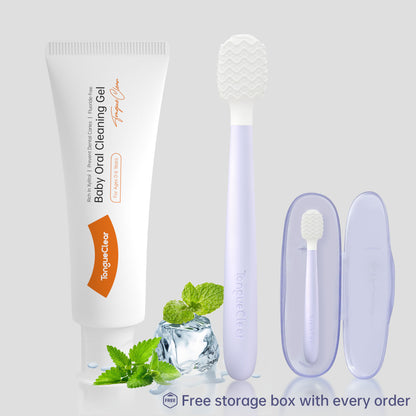 Tongueclear Baby Airbag Oral Cleaner and Oral Mucosa Gel Kit, Massage Gums, Prevent Tooth Decay