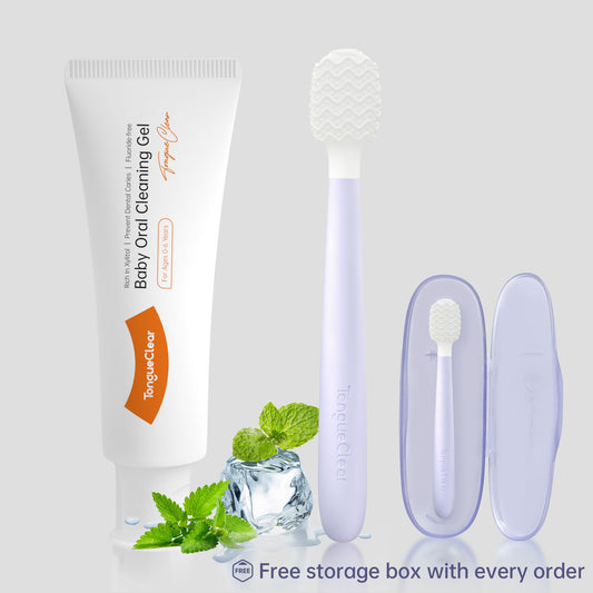 Tongueclear Baby Airbag Oral Cleaner and Oral Mucosa Gel Kit, Massage Gums, Prevent Tooth Decay