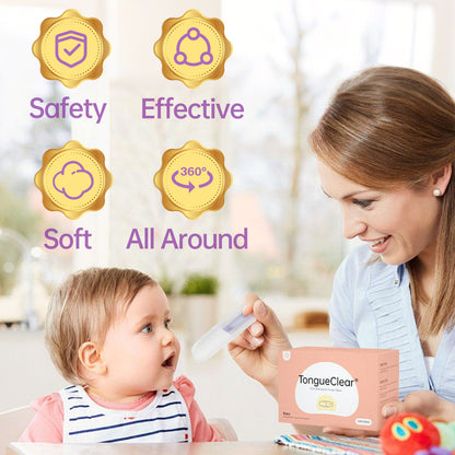 Tongueclear Baby Oral Cleaning Kit, Baby Airbag Oral Cleaner And Dry Oral Cleaning Finger Wipes，Essential For Teething