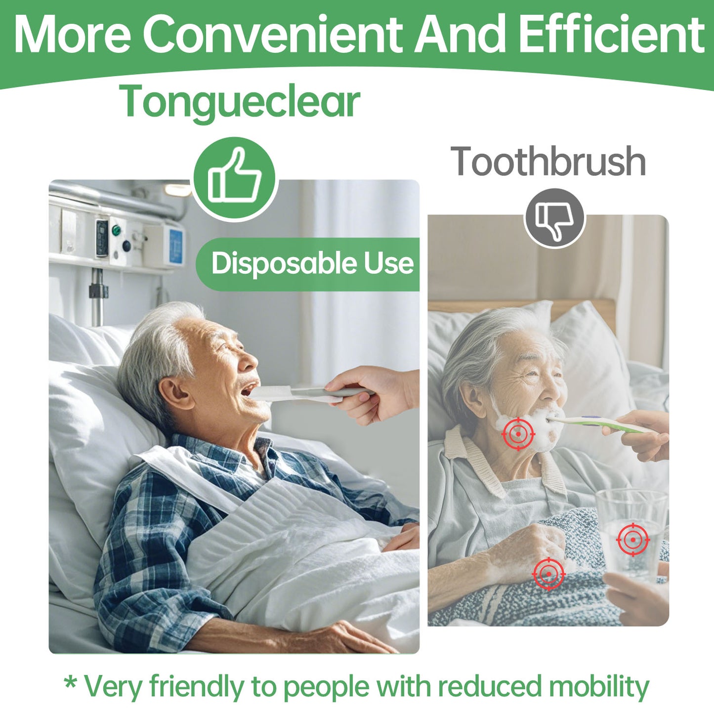 Tongueclear Elderly Oral Cleaning Care, Cleaning oral phlegm, 60PCS